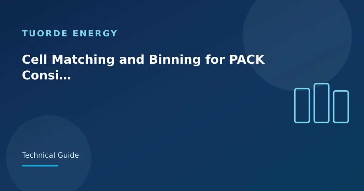 Cell Matching and Binning for PACK Consistency Tuorde lithium battery article cover Cell Matching and Binning for PACK Consistency Tuorde lithium battery article cover