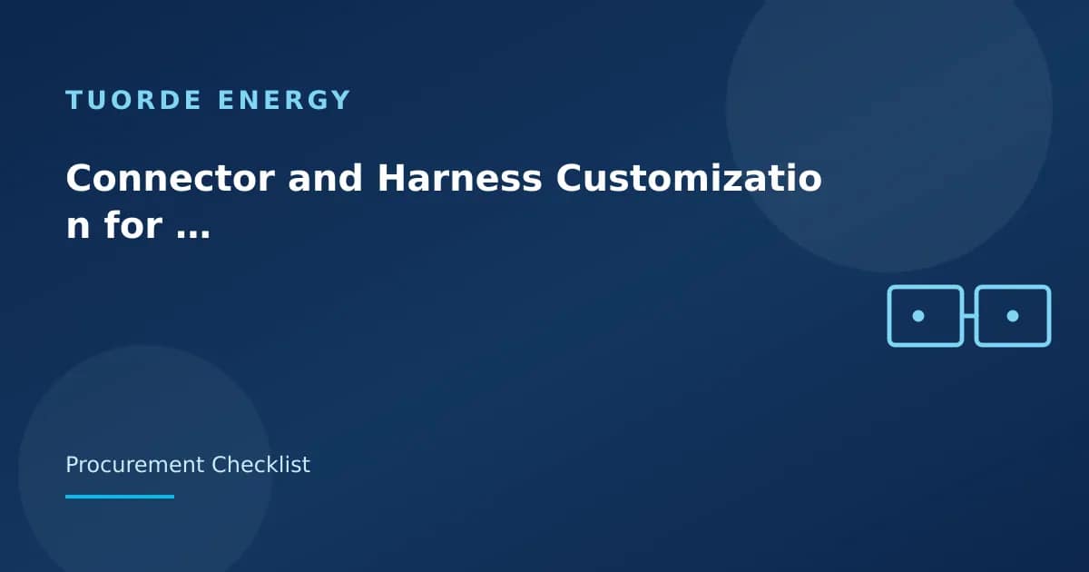 Connector and Harness Customization for OEM PACK Tuorde lithium battery article cover Connector and Harness Customization for OEM PACK Tuorde lithium battery article cover