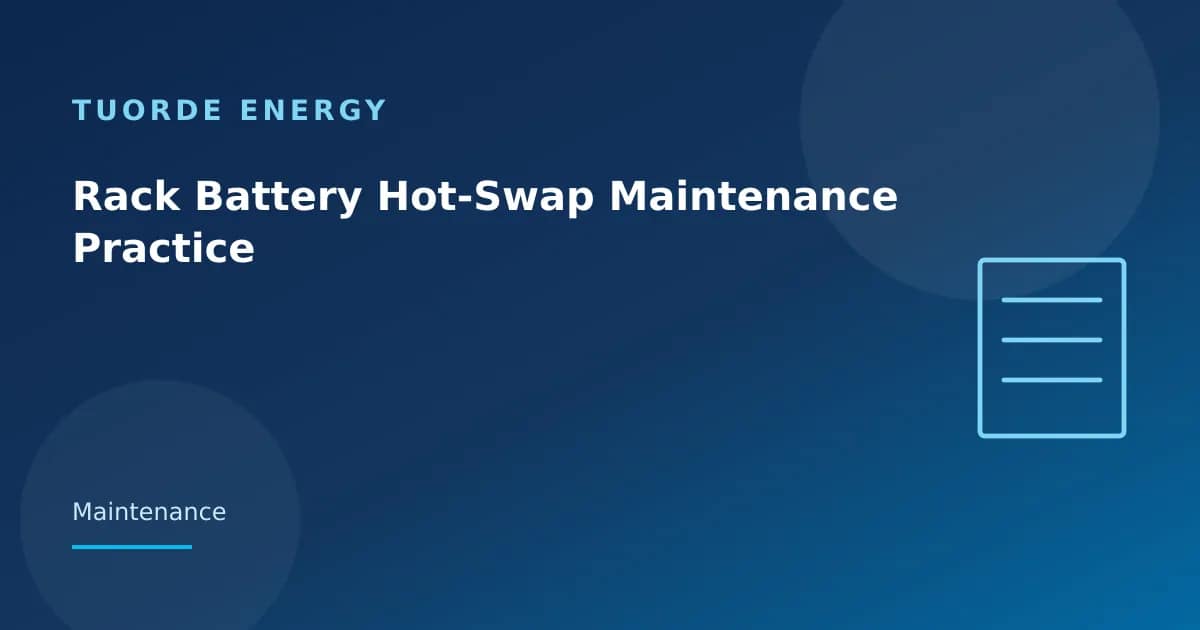 عملیات نگهداری hot-swap باتری رک Tuorde lithium battery article cover عملیات نگهداری hot-swap باتری رک Tuorde lithium battery article cover